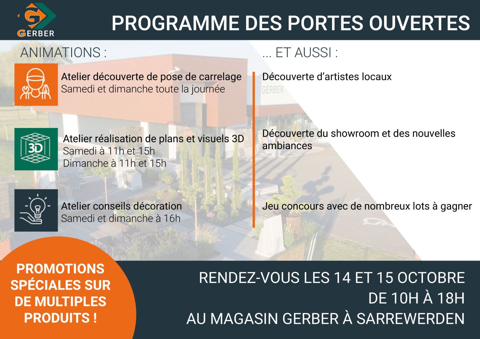 PORTES OUVERTES LES 14 & 15 OCTOBRE 2023