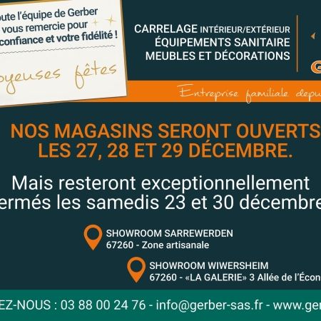 Ouvertures de fin d'année !