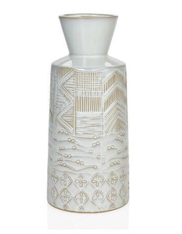 Vase mosaïque en céramique blanc