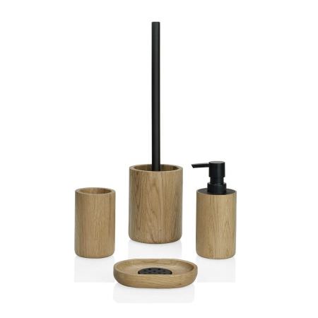 Porte savon chêne/inox noir Porte savon chêne/inox noir