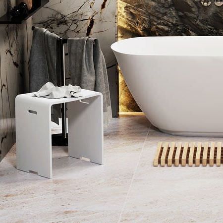 Siege BASIC en solid surface blanc mat Siege BASIC en solid surface blanc mat