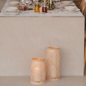 Lanterne porte-bougie en bambou (grand) Lanterne porte-bougie en bambou (grand)