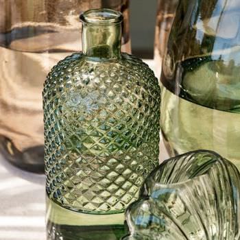 Bouteille retro diamant vert (28cm)