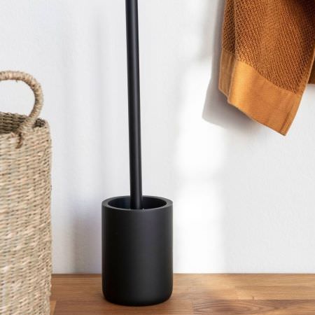 Porte brosse WC en plastique noir Porte brosse WC en plastique noir