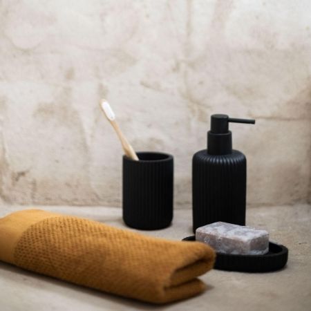 Porte brosse a dent noir et or rayure Porte brosse a dent noir et or rayure