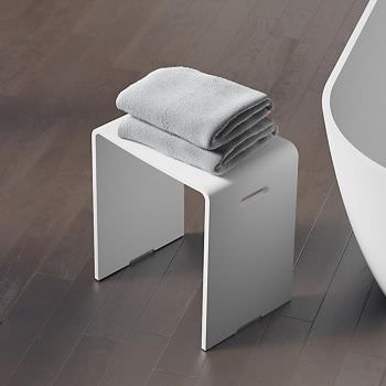 Siege BASIC en solid surface blanc mat Siege BASIC en solid surface blanc mat