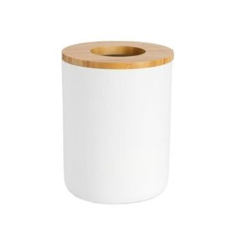 Poubelle de salle de bain nordique en bambou blanc Poubelle de salle de bain nordique en bambou blanc