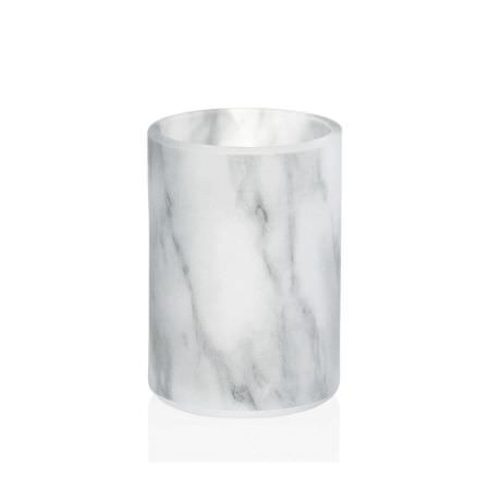 Porte-brosse en verre blanc effet marbre Porte-brosse en verre blanc effet marbre