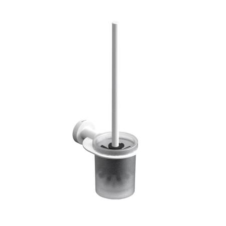 Porte brosse WC rond en verre - Blanc Porte brosse WC rond en verre - Blanc