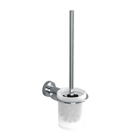 Porte brosse WC rond en verre - Chromé Porte brosse WC rond en verre - Chromé