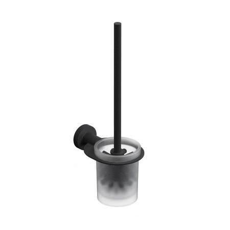 Porte brosse WC rond en verre - Noir Porte brosse WC rond en verre - Noir