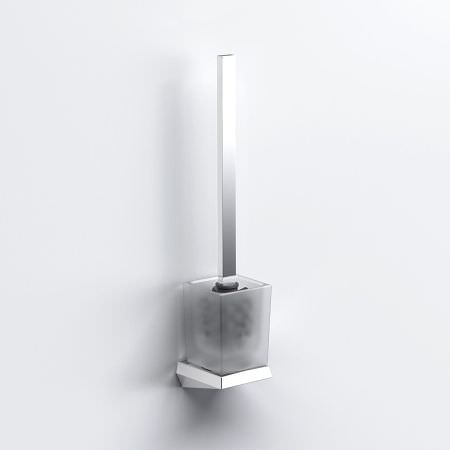 Porte brosse WC carré en verre - Chrome Porte brosse WC carré en verre - Chrome