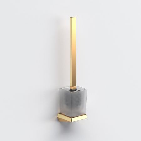 Porte brosse WC carré en verre - Gold Porte brosse WC carré en verre - Gold
