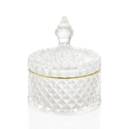 Boite à bijoux en verre doré