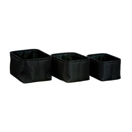Lot de 3 paniers en tissu noir Lot de 3 paniers en tissu noir