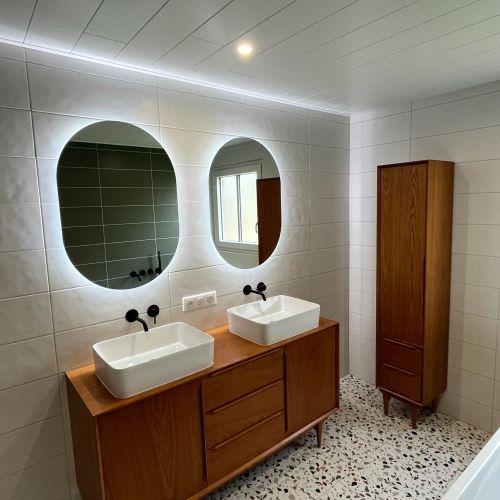 Salle de bain effet terrazzo