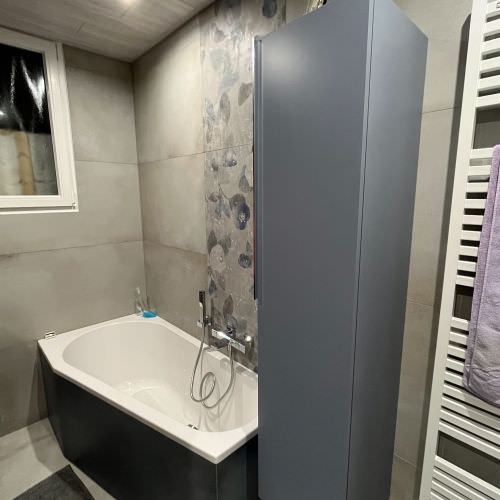 Rénovation d'une salle de bain béton