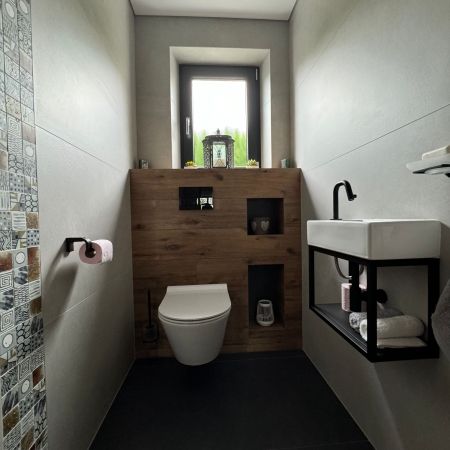 Réalisation toilette style cosy industriel