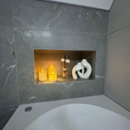 Salle de bain chic et fonctionnelle Salle de bain chic et fonctionnelle