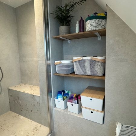 Rénovation salle de bain aux teintes naturelles Rénovation salle de bain aux teintes naturelles