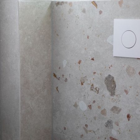 Rénovation toilette effet brut bois & béton