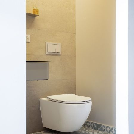 Rénovation salle de bain au décor graphique Rénovation salle de bain au décor graphique