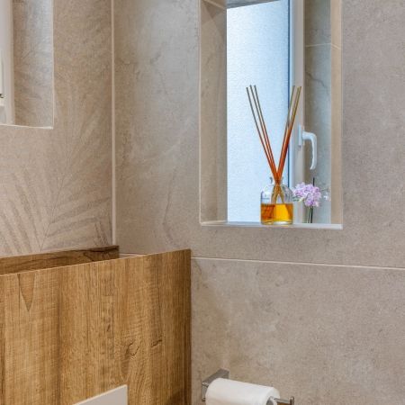 Salle de bain contemporaine aux teintes naturelles Salle de bain contemporaine aux teintes naturelles