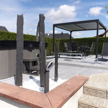 Terrasse en dalle grés céram 20mm 20x120