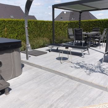 Terrasse en dalle grés céram 20mm 20x120