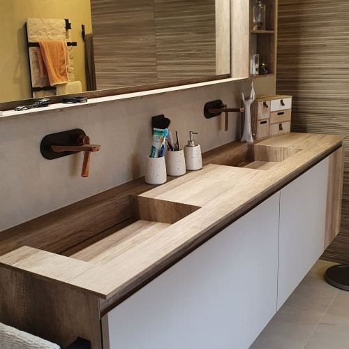 Rénovation d'une salle de bain style naturel