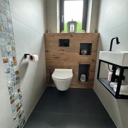 Réalisation toilette style cosy industriel