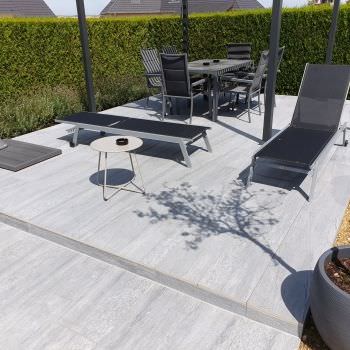 Terrasse en dalle grés céram 20mm 20x120
